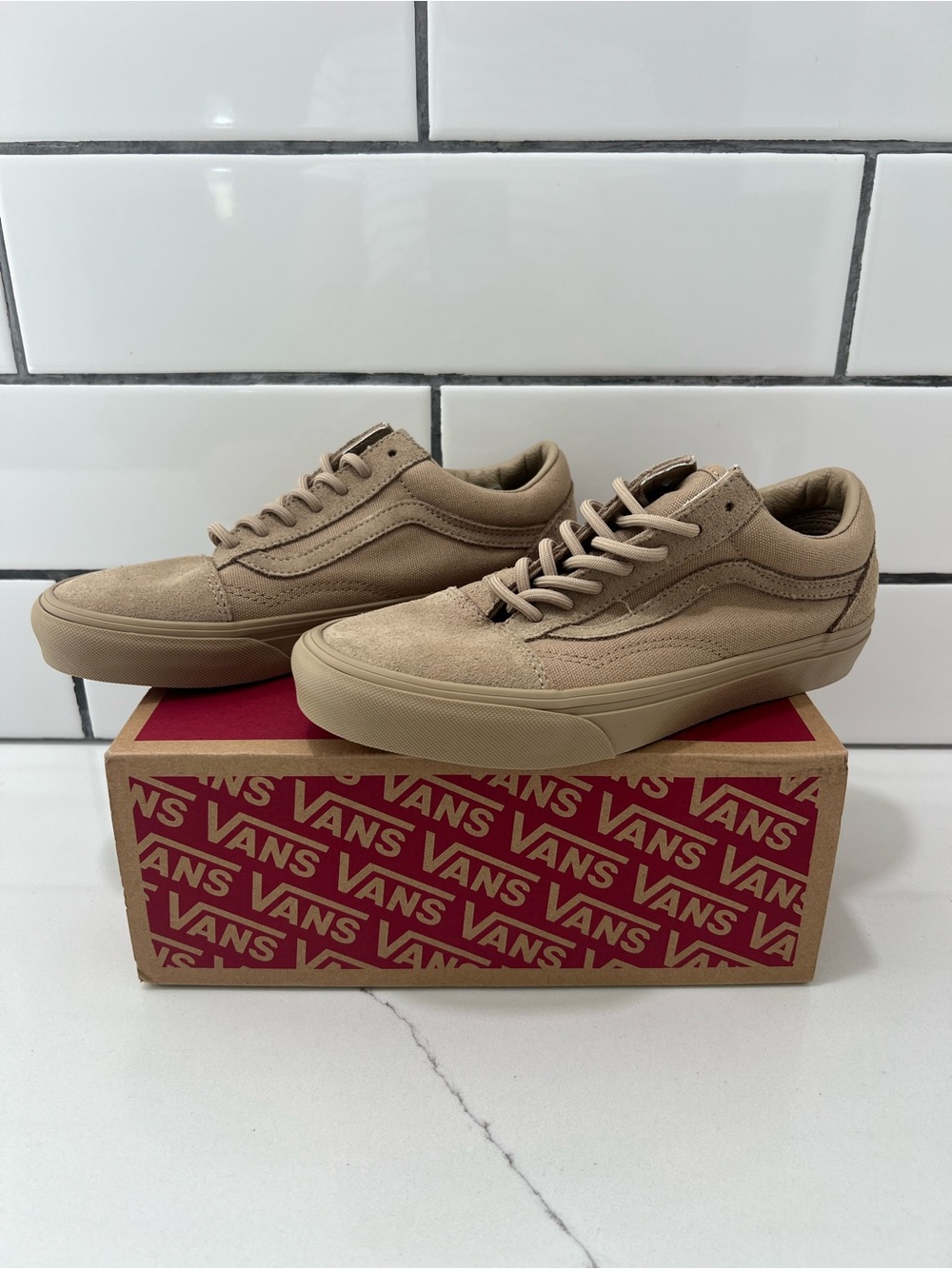 Vans Men's Old Skool Low-Top Sneakers in Tan